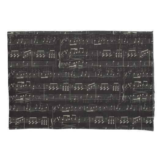 Music Note Pattern Music Theme Pillow Hoesje Kussensloop (Voorkant)
