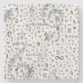 Music Note Pattern Music Theme Stenen Onderzetter (Voorkant)