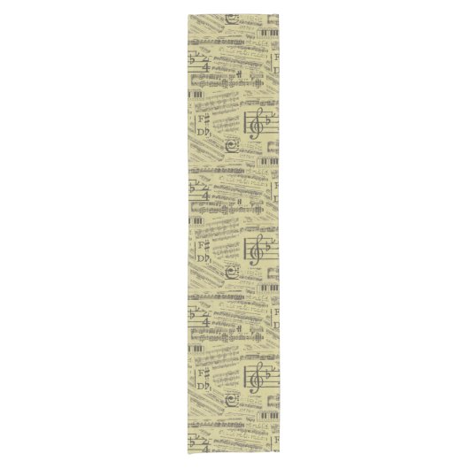 Music Note Pattern Music Theme Table Runner Korte Tafelloper (Voorkant)