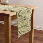 Music Note Pattern Music Theme Table Runner Korte Tafelloper (Voorbeeld)