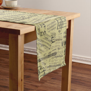 Music Note Pattern Music Theme Table Runner Korte Tafelloper