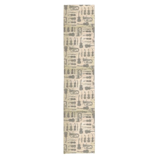 Music Note Pattern Music Theme Table Runner Korte Tafelloper (Voorkant)