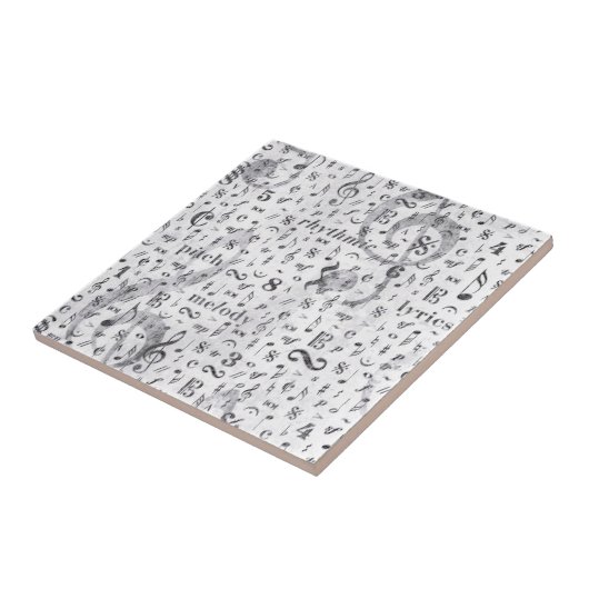 Music Note Pattern Music Theme Tegeltje (Zijkant)