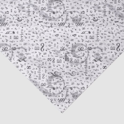 Music Note Pattern Music Theme Tissuepapier (Detail)