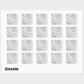 Music Note Pattern Music Theme Vierkante Sticker (Vel)