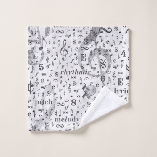 Music Note Pattern Music Theme Washandje (Wasdoekje)