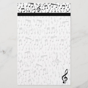 Music Note Stationery Briefpapier