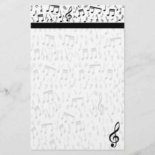 Music Note Stationery Briefpapier (Voorkant)