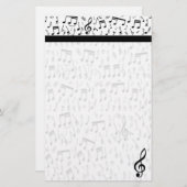 Music Note Stationery Briefpapier (Voorkant / Achterkant)