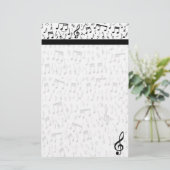 Music Note Stationery Briefpapier (Staand voorkant)