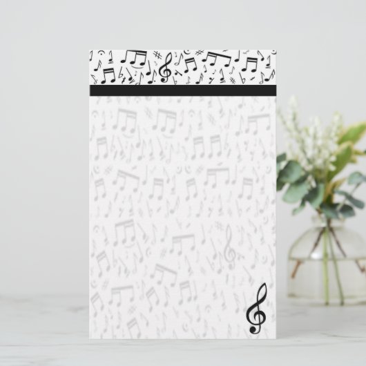 Music Note Stationery Briefpapier (Staand voorkant)