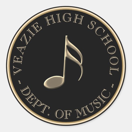 Music Note Sticker voor scholen en muziekgroepen (Voorkant)