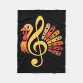 Music Note Symbol Turkey Teacher Fall Thanksgiving Fleece Deken (Voorkant)