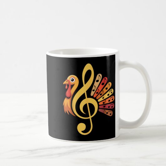 Music Note Symbol Turkey Teacher Fall Thanksgiving Koffiemok (Rechts)