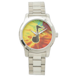 Music Note Tie Dye Horloge
