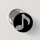 Music Note White Button (Voorkant /achterkant)