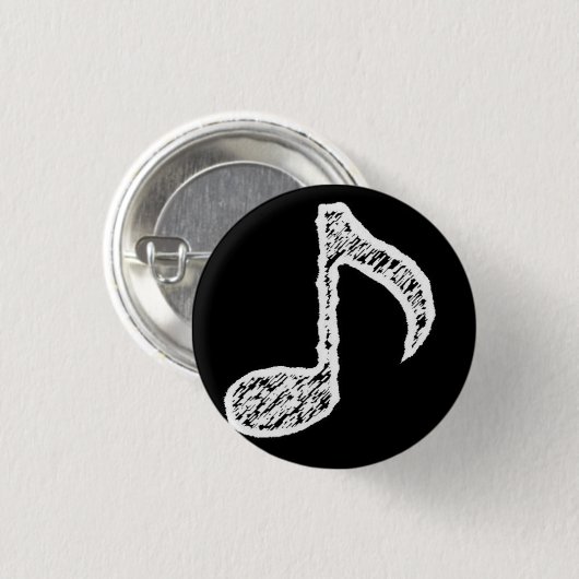 Music Note White Button (Voorkant /achterkant)