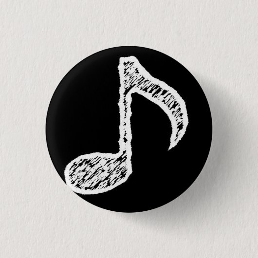 Music Note White Button (Voorkant)