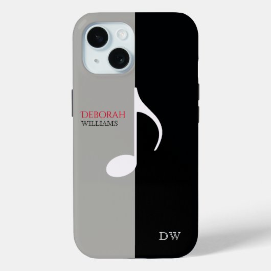 Music Note zwart en grijs modern Case-Mate iPhone Case (Achterkant)