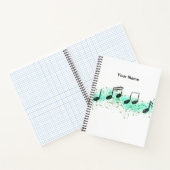 Music Notes Abstract Art Notebook - Aqua & Green Notitieboek (Binnen)