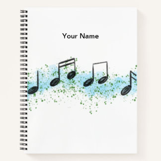 Music Notes Abstract Art Notebook - Blue & Green Notitieboek