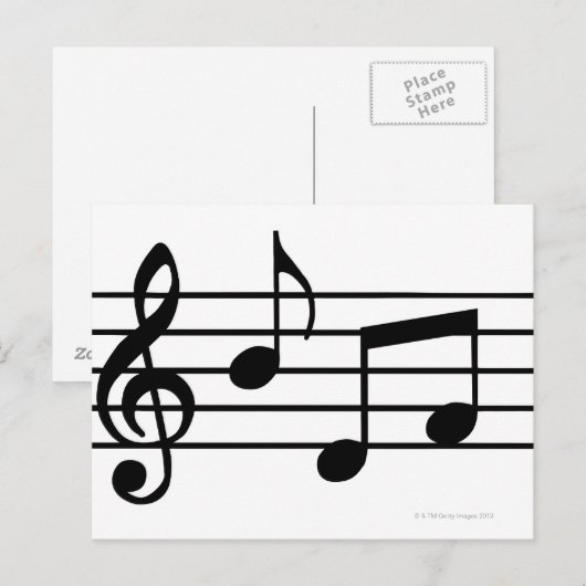Music Notes Briefkaart (Voorkant / Achterkant)
