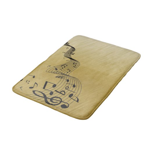 Music Notes Brushed Gold Badmat (Gekanteld)