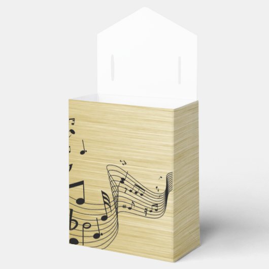 Music Notes Brushed Gold Bedankdoosjes (Geopend)