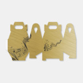 Music Notes Brushed Gold Bedankdoosjes (Uitgevouwen)