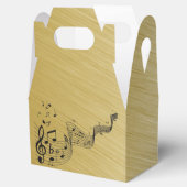Music Notes Brushed Gold Bedankdoosjes (Geopend)