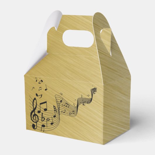 Music Notes Brushed Gold Bedankdoosjes (Voorkant Zijde)
