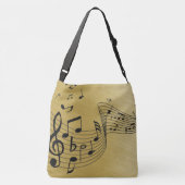 Music Notes Brushed Gold Crossbody Tas (Achterkant)