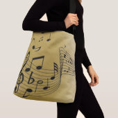 Music Notes Brushed Gold Crossbody Tas (Dichtbij)