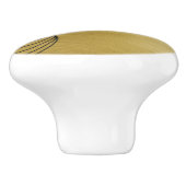 Music Notes Brushed Gold Keramische Knop (Zijkant)