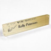 Music Notes Brushed Gold Naambordje