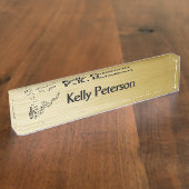Music Notes Brushed Gold Naambordje (Zijkant)