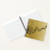 Music Notes Brushed Gold Notitieboek (Binnen)