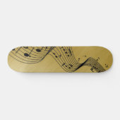 Music Notes Brushed Gold Persoonlijk Skateboard (Horizontaal)