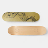 Music Notes Brushed Gold Persoonlijk Skateboard (Horizontaal)