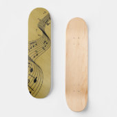 Music Notes Brushed Gold Persoonlijk Skateboard (Voorkant)