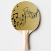 Music Notes Brushed Gold Tafeltennisbatje (Achterkant)