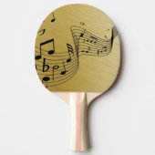 Music Notes Brushed Gold Tafeltennisbatje (Voorkant)