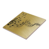 Music Notes Brushed Gold Tegeltje (Zijkant)