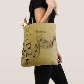 Music Notes Brushed Gold Tote Bag (Dichtbij)