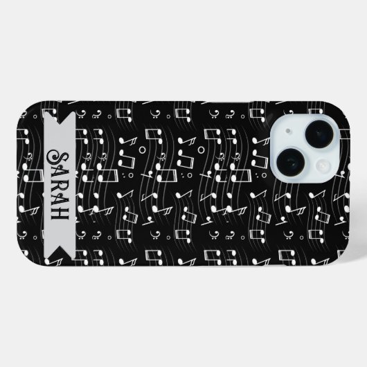 Music Notes Custom Name Case-Mate iPhone Case (Achterkant (horizontaal))