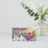 Music Notes Headphones | Sound Board Mixer Visitekaartje (Staand voorkant)