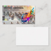 Music Notes Headphones | Sound Board Mixer Visitekaartje (Voorkant / Achterkant)