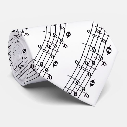 Music Notes In Black And White Stropdas (Opgerold)