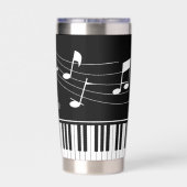Music Notes Piano Personalized Black White Geïsoleerde Drinkbeker (Achterkant)