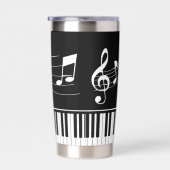 Music Notes Piano Personalized Black White Geïsoleerde Drinkbeker (Rechts)
